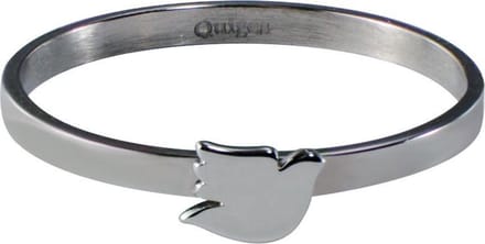 Quiges Stapelring Dames - Vulring Duif - RVS Zilverkleurig - Maat 22 - Hoogte 2mm