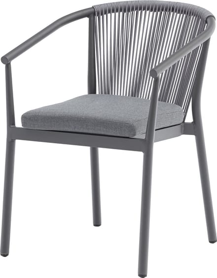 Apollo dining tuinstoel rope stapelbaar grijs