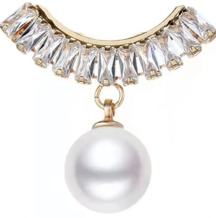 Kraagspeld synthetische parel goudkleurig glas - Charme Bijoux