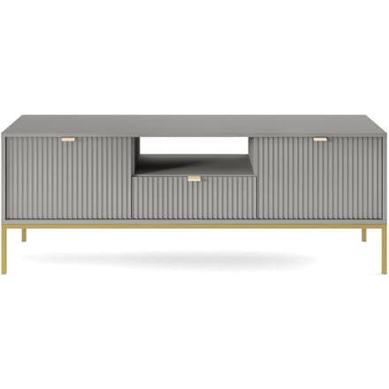 Selsey Vellore - RTV kast 154 cm - grijs met geribbelde fronten en gouden frame
