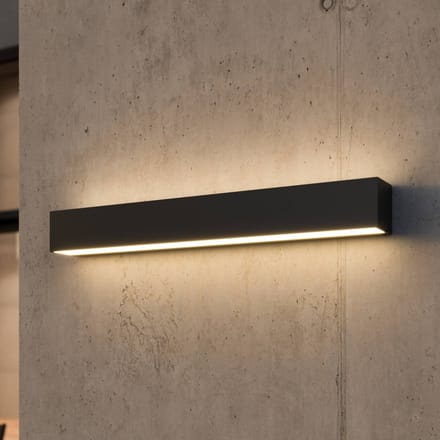 Lucande LED wandlamp Lengo, 50 cm antraciet, up/down 3000 K