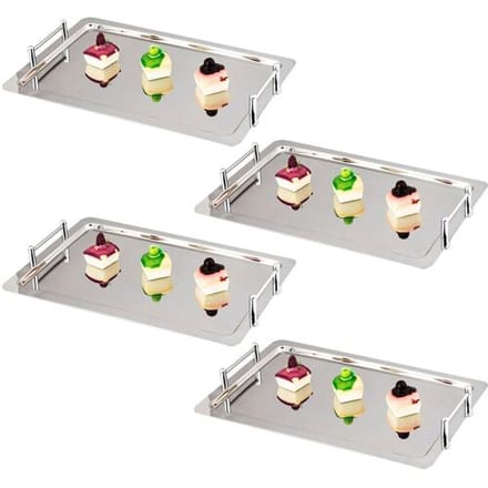 GGM Gastro (4 Stück) GN-Tablett 1/1 - Edelstahl - poliert Zilver