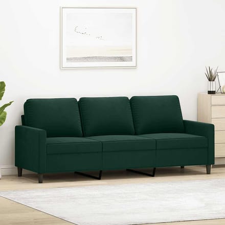 vidaXL - Driezitsbank - 180 - cm - fluweel - donkergroen