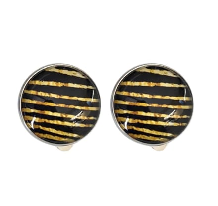 Clip oorbellen Milena zilverrand 2 cm