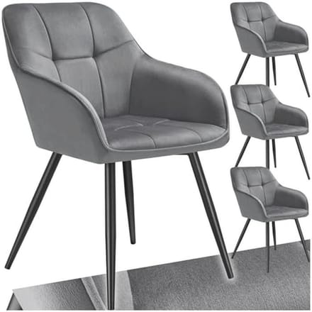 Gestoffeerde Eetkamerstoelen - Fluweeloptiek - Gecapitonneerd - Set van Stoelen in Diverse Kleuren