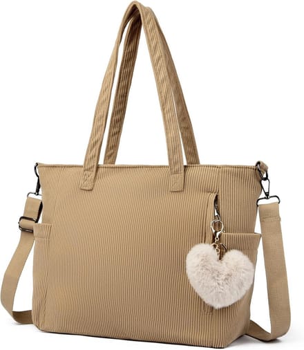Dames Schoudertas Corduroy Shopper Tas Groot Handtas Werk Winkel Casual