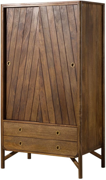 MASSIVMOEBEL24.DE mango kledingkast bruin / wit massief hout 100x60x180 cm geolied gemonteerd LOS ANGELES volledig massief #11