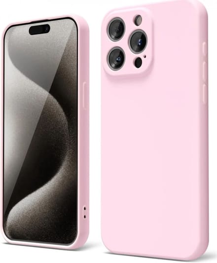 Hoesje met Camera Bescherming Geschikt voor Apple iPhone 15 Pro Max | Back Cover | Dun | Flexibel TPU | Roze