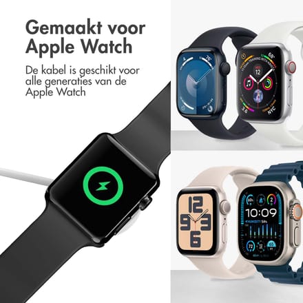 imoshion Draadloze Oplader - Geschikt voor de Apple Watch - 2-in-1 USB-A & USB-C - 1 meter