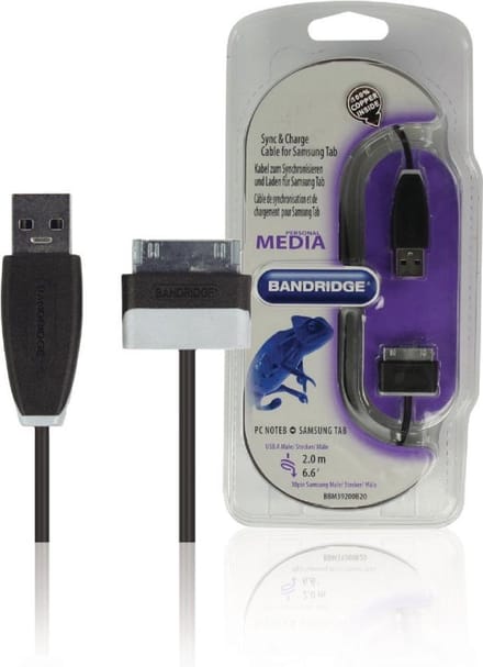 Bandridge Bbm39200b20 Synchronisatie- en Oplaadkabel voor Samsung Tab 2,00 M