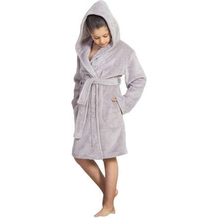 Robe de chambre enfant Soft Vienetta à capuche 7/8 122 gray