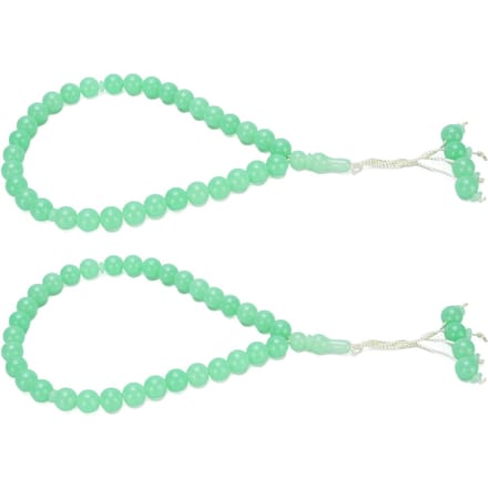 2 Pcs Collier de chapelet lumineux 33 perles 14mm Collier de chapelet lumineux Bracelet white