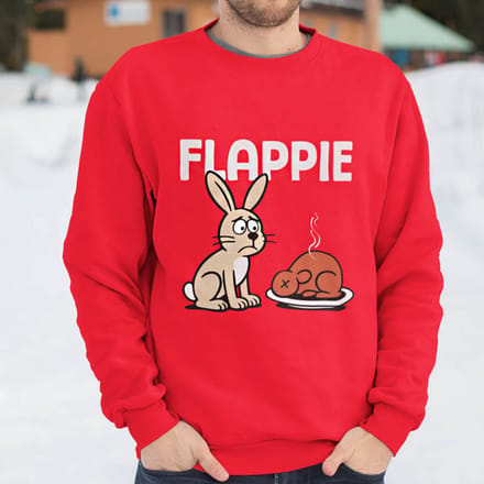Foute Kerst Trui Rood Flappie XS