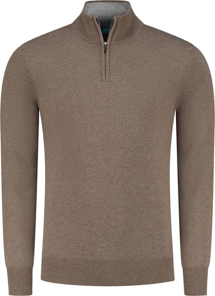 District Indigo Trui Half Zip Cotton/Cashmere Taupe (7.21.500.501 - 044)