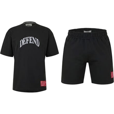 DFND London Heren Defend T-shirt & Shorts Set (Zwart)