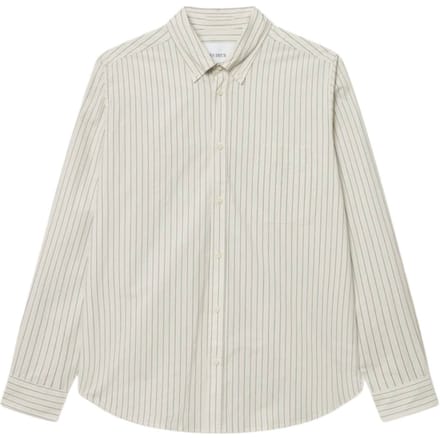 Les Deux Kent Stripe Poplin Shirt Striped Cotton Shirt - Ivory