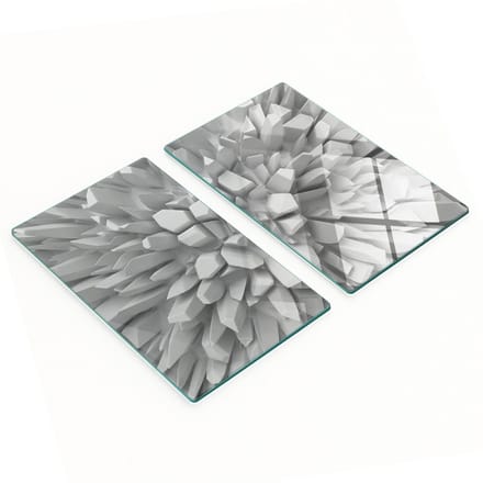 Set van gehard glazen snijplanken met 3D-print, 2x30x52 cm