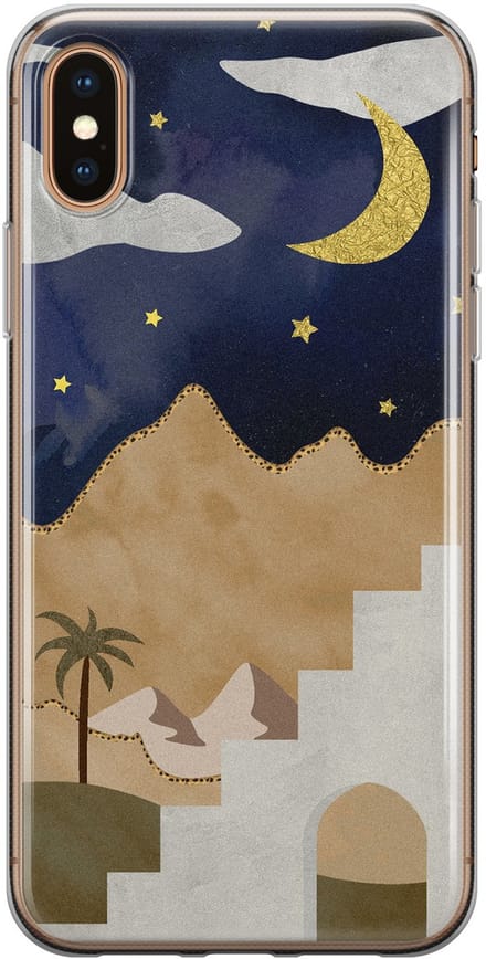 Leuke Telefoonhoesjes - Geschikt voor iPhone Xs - Woestijn - Soft case - TPU - Multi