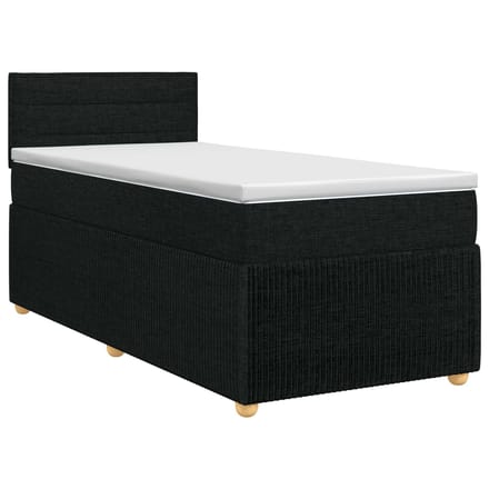 vidaXL - Boxspringbed - met - matras - met - hoofdeinde - Zwart - 100 - x - 200 - cm - Stof