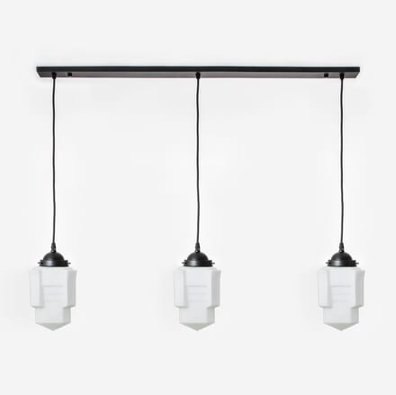 3 x Apollo Mat lampen aan plafondbalk Moonlight - Art Deco Trade