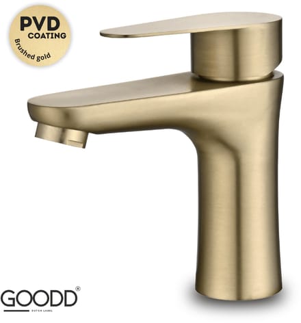 GOODD® Menton - Wastafelkraan - Mengkraan - PVD coating - RVS - Goud