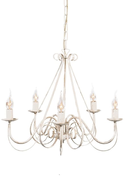 QAZQA Giuseppe 5 - Italiaanse kroonluchter - 5 Lichts - Ø60 cm - wit