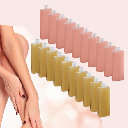 Grote Hars/Wax Navulling 75ml - 10x wit & 10x roze