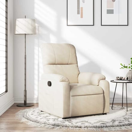 vidaXL - Fauteuil - verstelbaar - microvezelstof - beige