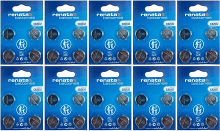Renata - Knoopcel batterijen - CR2032 - Lithium - 3V - 40 stuks