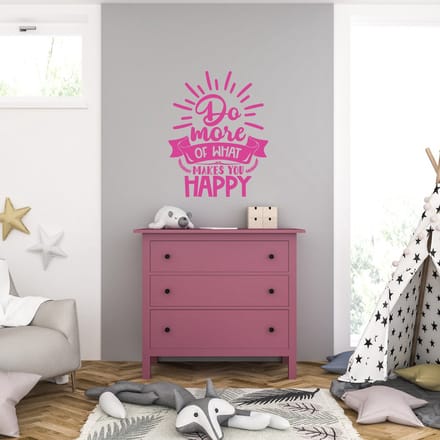 Muursticker - Do More Of What Makes You Happy - 40,6 x 51,1 - Roze