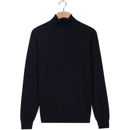 Thomas Maine Trui Merino Wool Rollneck Pullover Single Knit Navy / male