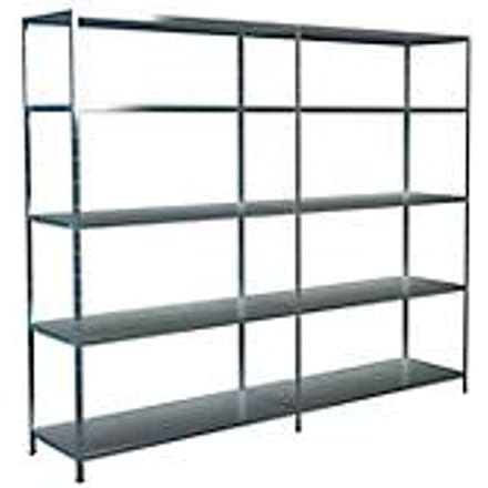 Legborden zonder bouten, H 2000 x B 2400 x D 500 mm, gegalvaniseerd