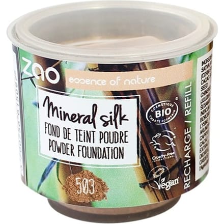 Zao Foundation Refill Mineral Silk Powder Mineraal poeder Dames 15 g