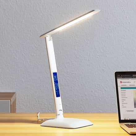 Lindby LED tafellamp Ludmilla, hoogte 34 cm, wit, display