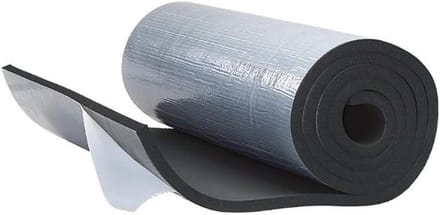 Isolatiematten - Isolatie rubber - Leidingen isoleren - Zelfklevend elastomeer - 6 mm dik - Zwart
