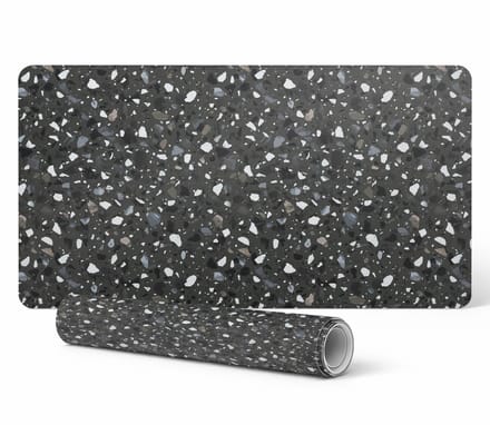 Antislip gaming bureaumat van vinyl met mozaïek terrazzo-print, 90x45 cm