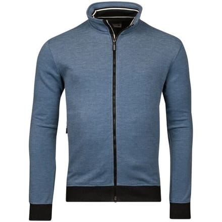 Baileys Vest Sweat Cardigan Zip Two-Tone Oxford Doubleface Jacquard Interlock Cobalt / male