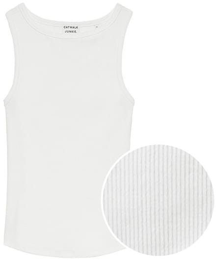 Catwalk Junkie dames O-hals singlet classic rib wit