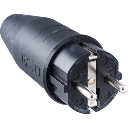 Heavy Duty Rubber Power Plug 16A 250V Met Aardpin - 104458 [2 Stuks]
