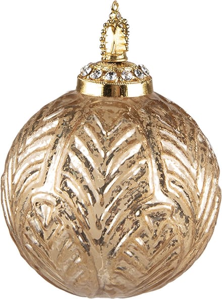 Clayre & Eef Kerstbal Overig Ø 7 cm Goudkleurig Glas Kerstballen
