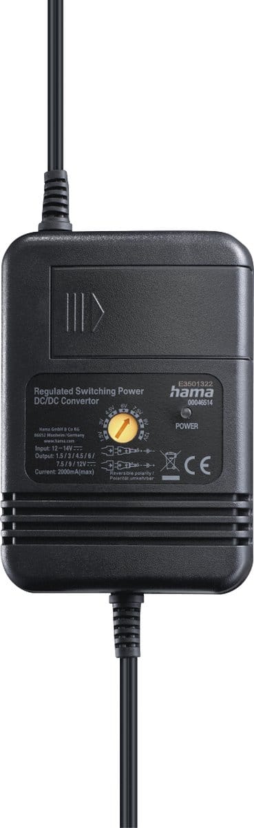 Hama Netadapter Voor Auto Instelbaar 2000mA 24W Max. 12V Gest. 8 Adapters