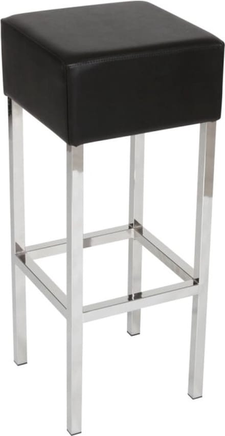 Workliving Barkruk Skai - Zwart / Chroom - 82 CM