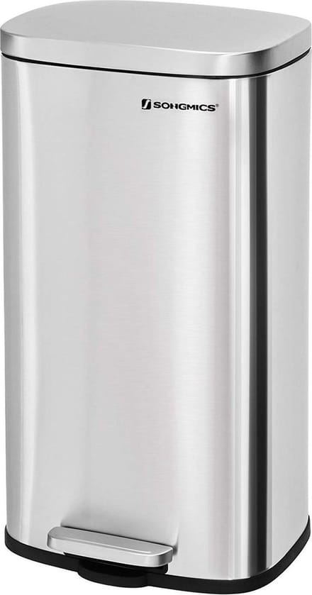 RVS Pedaalemmer - 30 liter - Rechthoekig