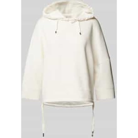Korte hoodie in scuba met3/4-mouwen