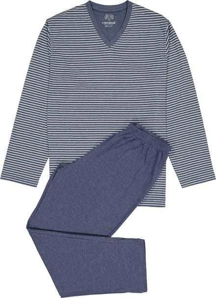 Ceceba heren pyjama - blauw met wit gestreept