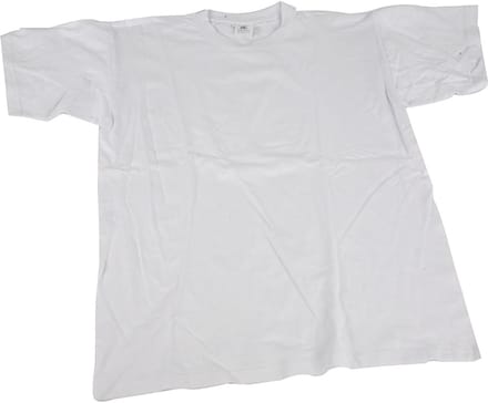 T-shirts, B: 36 cm, afm 5-6 jaar, ronde hals, 145 gr, wit, 1 stuk