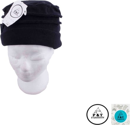 P&T Dames Hoed - Polarfleece - Zwart - 56