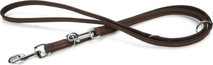 Beeztees leren dressuurlijn Buffalo. Bruin. 200 cm x 18 mm.