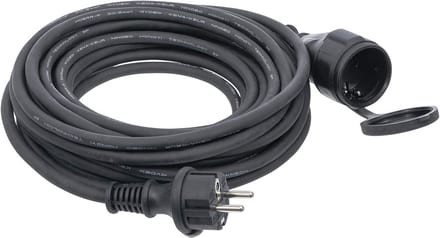 Verlengkabel 10 meter 3-aderig IP44 Rubber Zwart