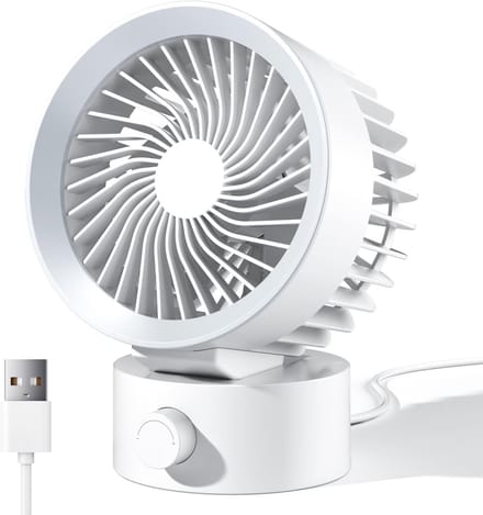 USB Tafelventilator - Traploos Verstelbaar - Sterke Luchtstroom - Ultiem Stil - USB Voeding - Wit